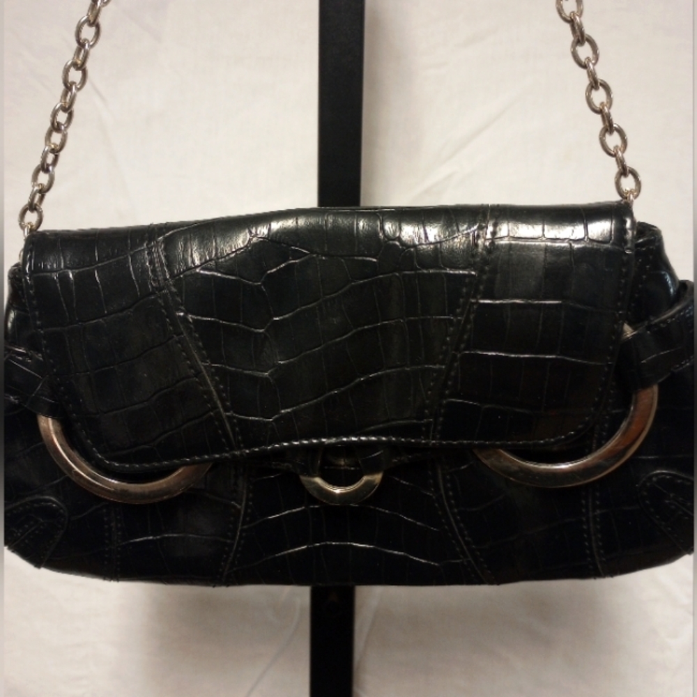 New York & Company sm/ med/ size clutch bag w/ silver chain shoulder strap